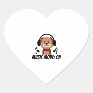Musikmodus EIN � Chill Dog Cartoon Vibes Herz-Aufkleber