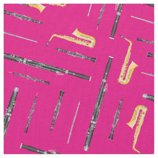 Musikmusiker aus Woodwind Pink Stoff (Nahaufnahme)