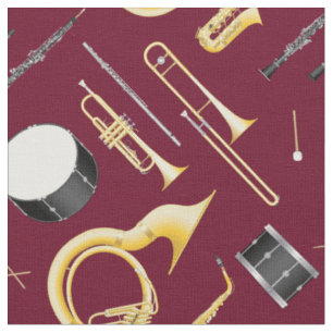 Musikmusiker Burgund der Marching Band Instruments Stoff
