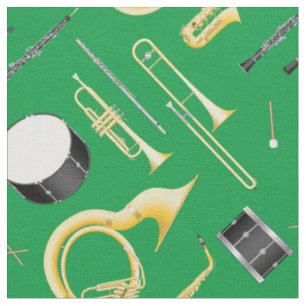 Musikmusiker Grün der marchierenden Band Stoff