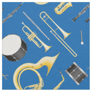Musikmusiker in Blau Stoff