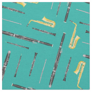 Musikmusiker Turquoise der Holzblasband Instrument Stoff