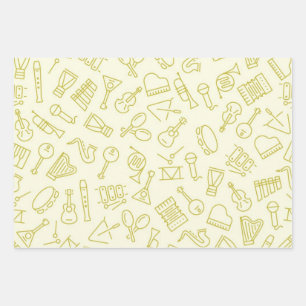Musikmuster Geschenkpapier Set