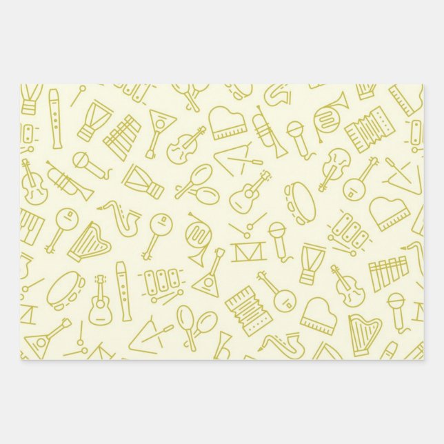 Musikmuster Geschenkpapier Set (Vorderseite)