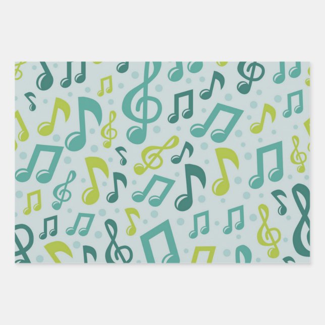 Musikmuster Geschenkpapier Set (Vorderseite)