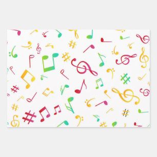 Musikmuster Geschenkpapier Set