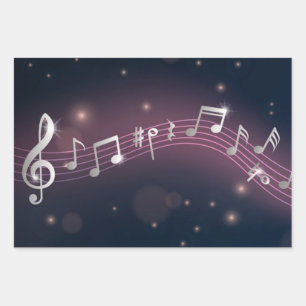 Musikmuster Geschenkpapier Set