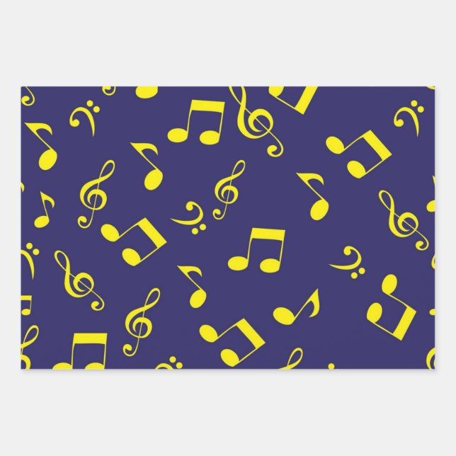 Musikmuster Geschenkpapier Set (Vorderseite)