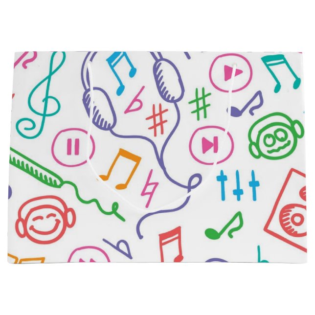 Musikmuster Große Geschenktüte (Vorderseite)