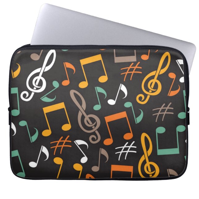 Musikmuster Laptopschutzhülle (Vorderseite)