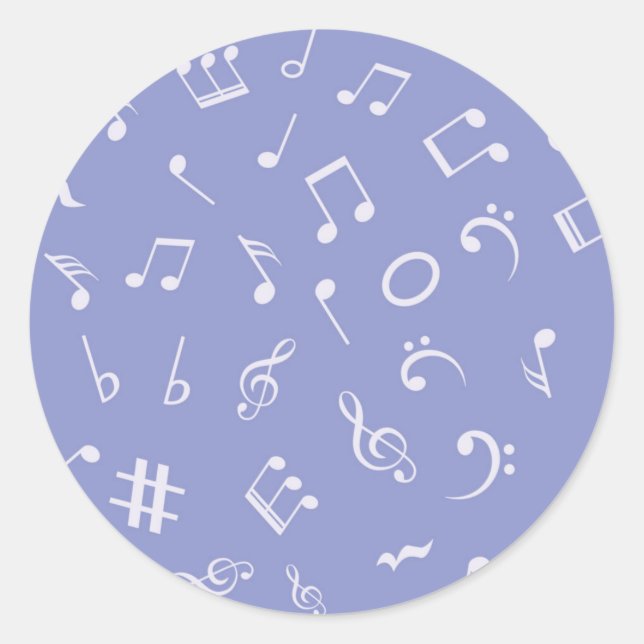 Musikmuster Runder Aufkleber (Vorderseite)