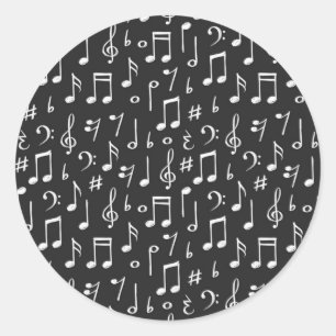 Musikmuster Runder Aufkleber