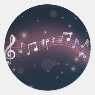 Musikmuster Runder Aufkleber