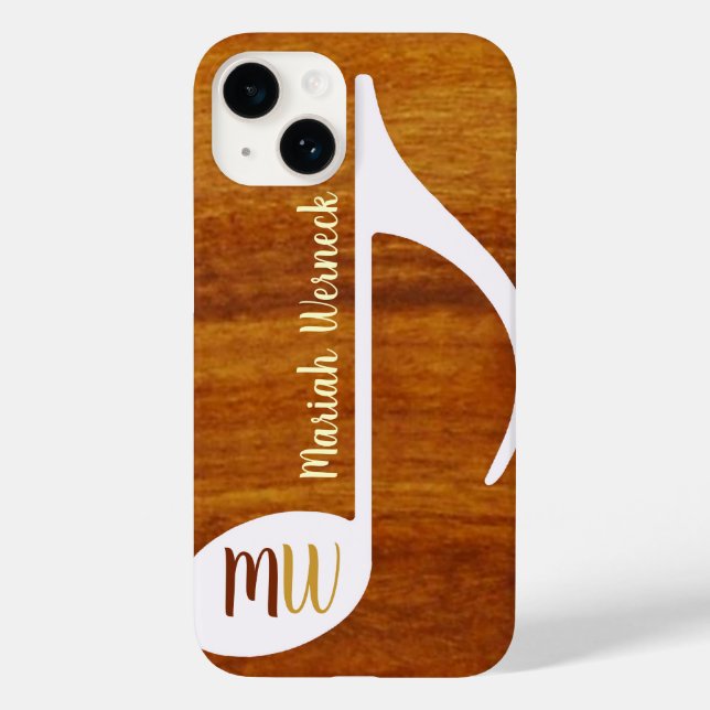 Musiknote auf Holz Case-Mate iPhone 14 Hülle (Rückseite)