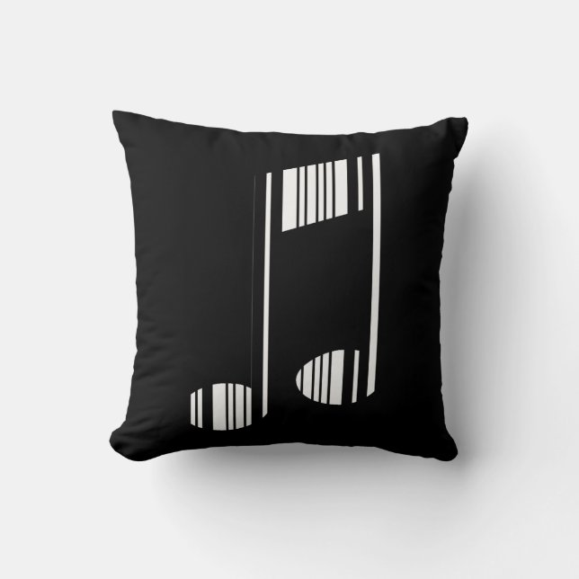 MUSIKNOTE BAR CODE Musikalisches Barcode-Muster Kissen (Vorderseite)