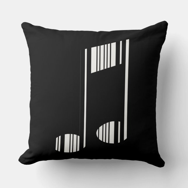 MUSIKNOTE BAR CODE Musikalisches Barcode-Muster Kissen (Vorderseite)