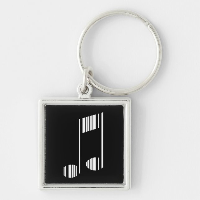 MUSIKNOTE BAR CODE Musikalisches Barcode-Muster Schlüsselanhänger (Vorne)