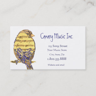 Musiknote Bird Custom Business Card Visitenkarte