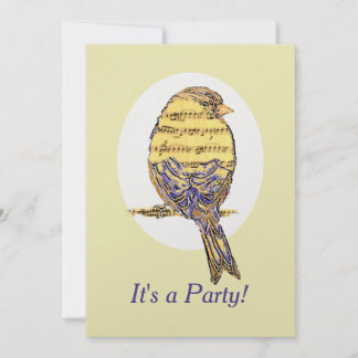 Musiknote Bird Thema Geburtstag Custom Einladung