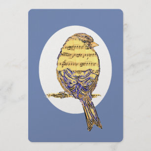 Musiknote Bird Theme Retirement Custom Einladung