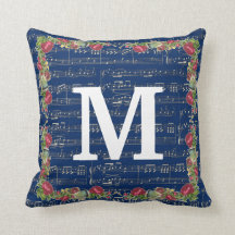 Musiknote-Blumethrow-Kissen 16" x 16"