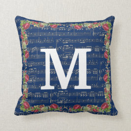 Musiknote-Blumethrow-Kissen 16" x 16" Kissen