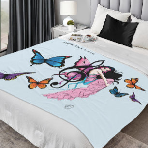 Musiknote Butterflies Fairy Fleecedecke