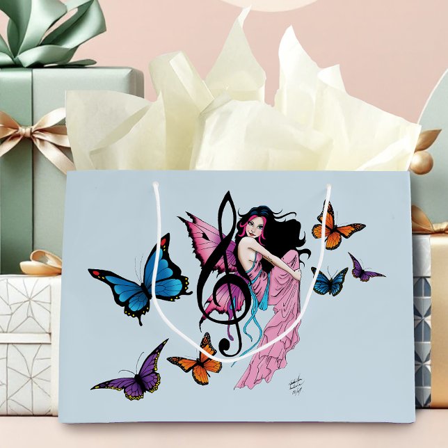 Musiknote Butterflies Fairy Große Geschenktüte (Von Creator hochgeladen)