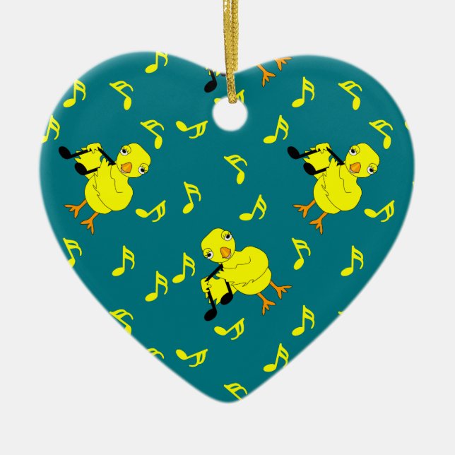 Musiknote Chick Pattern Keramik Ornament (Vorne)