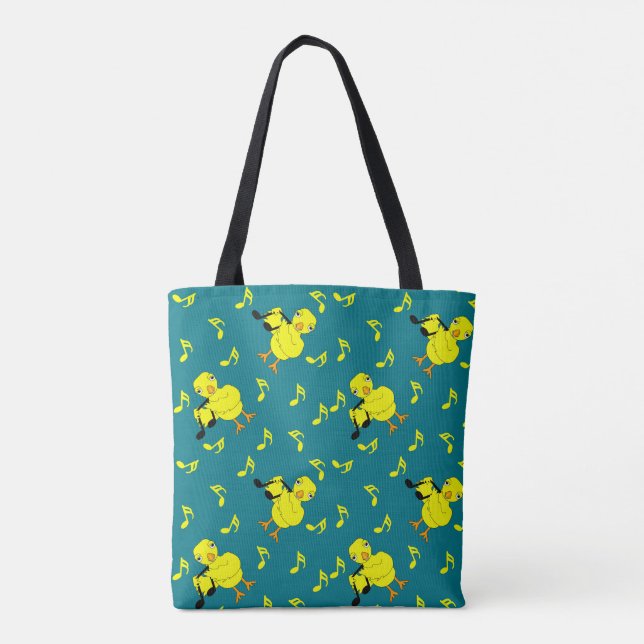 Musiknote Chick Pattern Tasche (Rückseite)