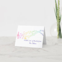 Musiknote des Regenbogenpersonals Danke Karte