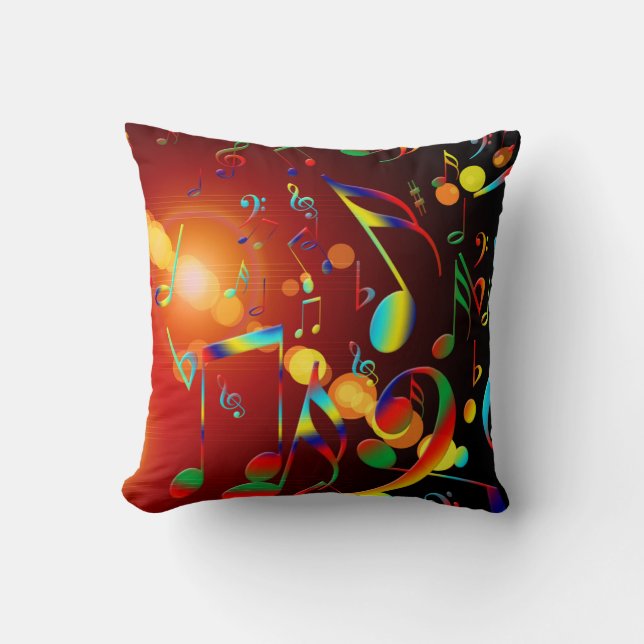Musiknote Design Throw Kissen (Vorderseite)