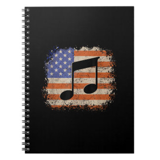 Musiknote für Männer Geschenk amerikanische Flagge Notizblock