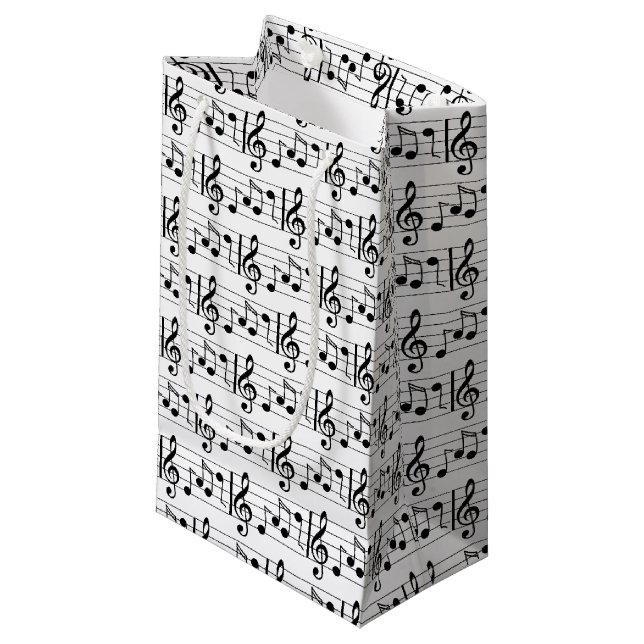 Musiknote-Geschenkbeutel Kleine Geschenktüte (Vorderseite Schrägansicht)