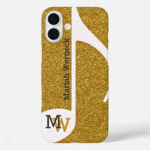 Musiknote Imitate golden iPhone 16 Plus Hülle