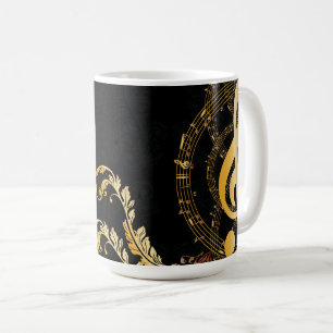 Musiknote Luxus goldgraues Design Kaffeetasse