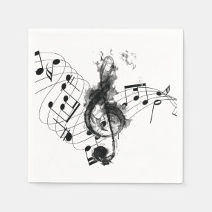 Musiknote Luxus Schwarz-Weiß Serviette