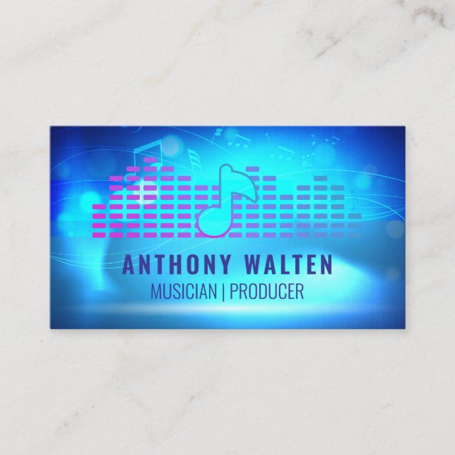 Musiknote | Modernes Logo | Sound Visitenkarte (Vorderseite)