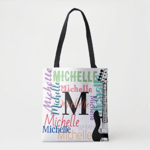 Musiknote-Monogramm mit Farbnamen Tasche