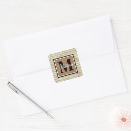 Musiknote Musician Monogram Quadratischer Aufkleber