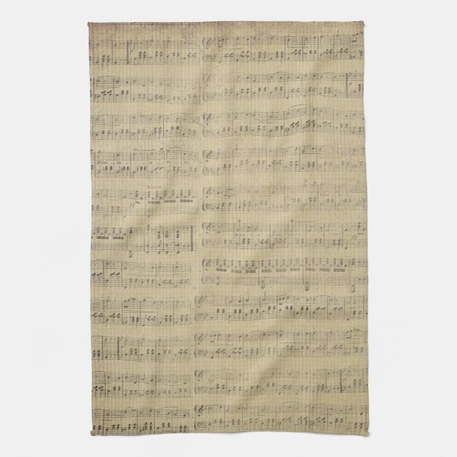 Musiknote Muster Musik Thema Küche Handtuch (Vertikal)