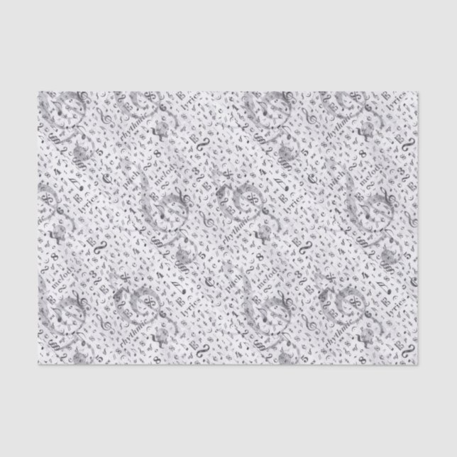 Musiknote-Muster-Musik-Thema Seidenpapier (Vorderseite)