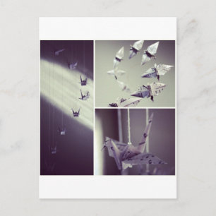 Musiknote Origami Crane Mobile Postkarte