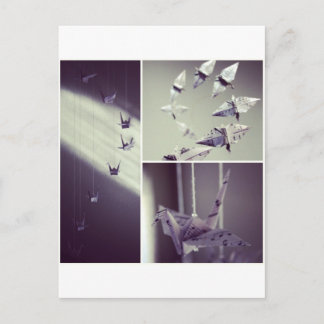 Musiknote Origami Crane Mobile Postkarte