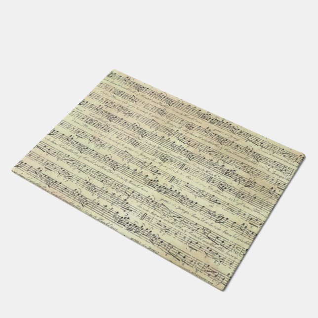 Musiknote Pattern Music Theme Doormat Fußmatte (Schrägansicht)
