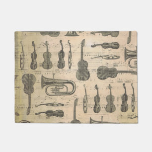 Musiknote Pattern Music Theme Doormat Fußmatte