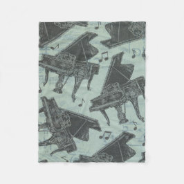 Musiknote Pattern Music Theme Fleece Blanket