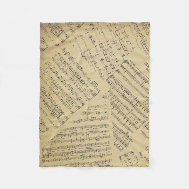 Musiknote Pattern Music Theme Fleece Blanket (Vorderseite)