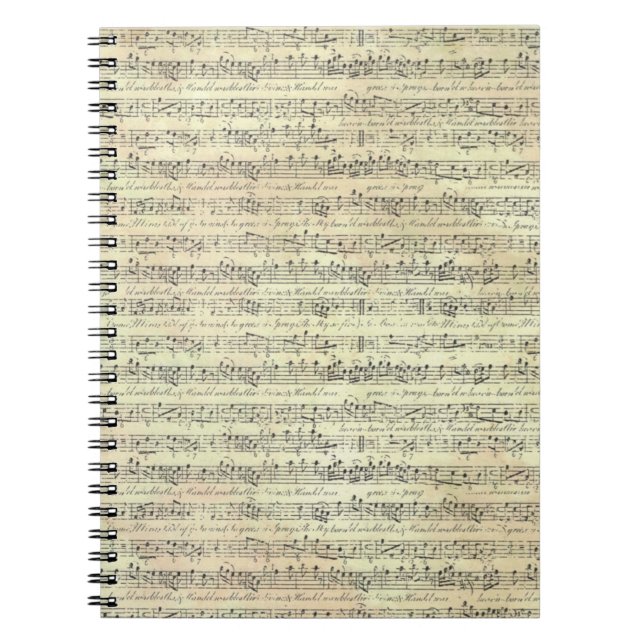Musiknote Pattern Music Theme Notebook Notizblock (Vorderseite)
