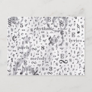 Musiknote Pattern Music Theme Postkarte